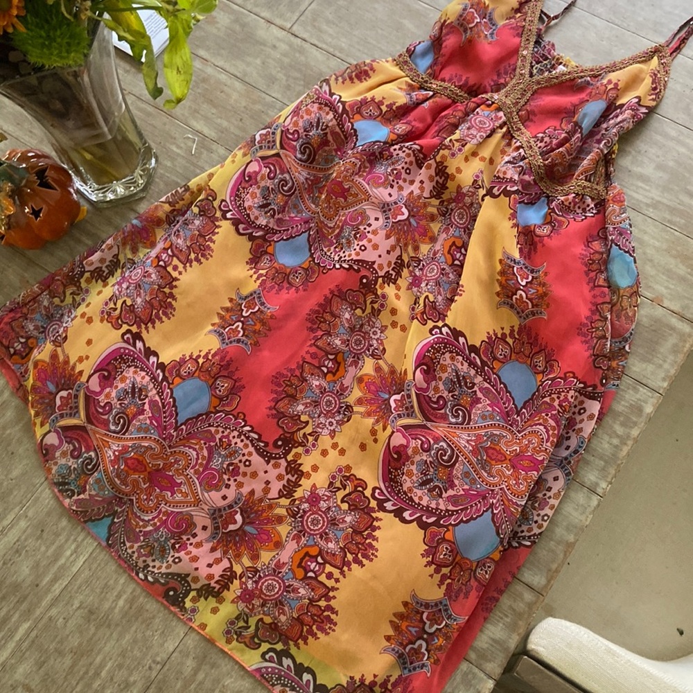 Colorful beachy and beaded line dress
